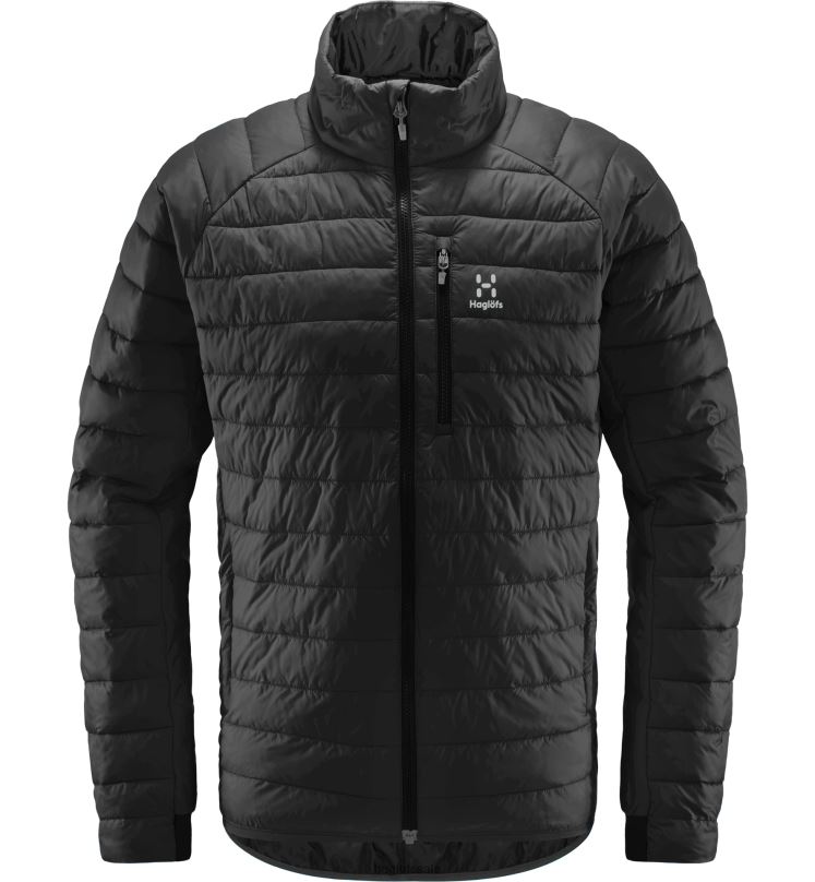 True Black Solid Men Haglofs Spire Mimic Jacket Tops ZXT0L193