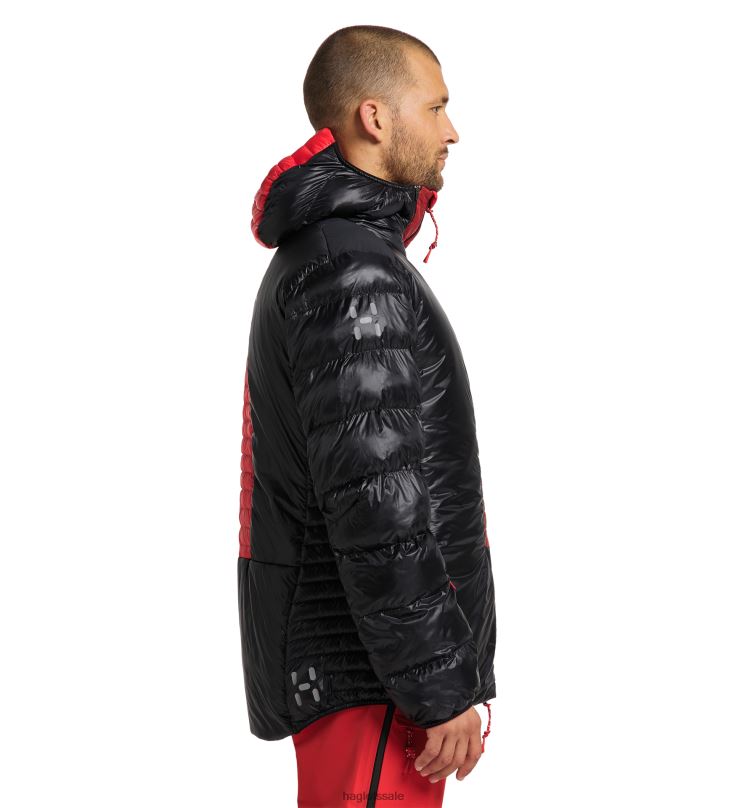 True Black/Zenith Red Men Haglofs L.I.M ZT Down Jacket Tops ZXT0L64