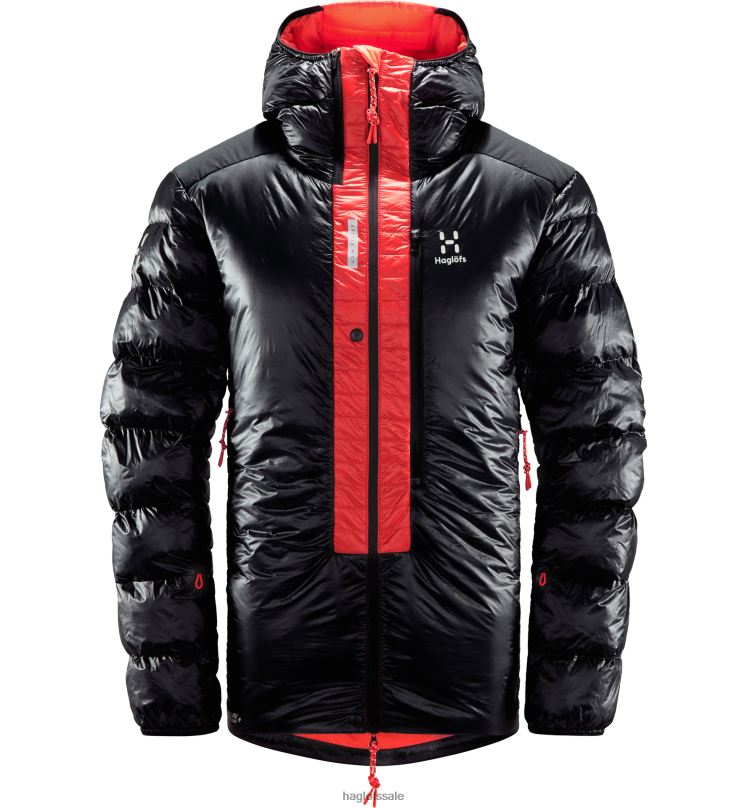 True Black/Zenith Red Men Haglofs L.I.M ZT Down Jacket Tops ZXT0L64