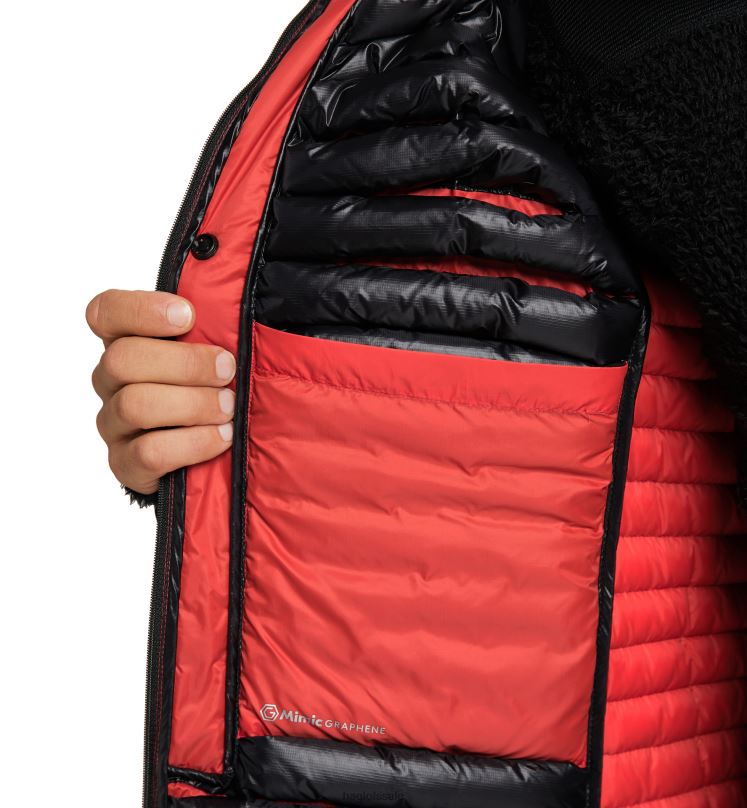 True Black/Zenith Red Men Haglofs L.I.M ZT Down Jacket Tops ZXT0L64