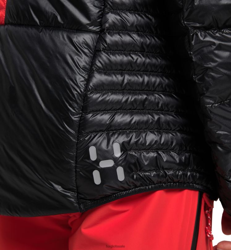 True Black/Zenith Red Men Haglofs L.I.M ZT Down Jacket Tops ZXT0L64