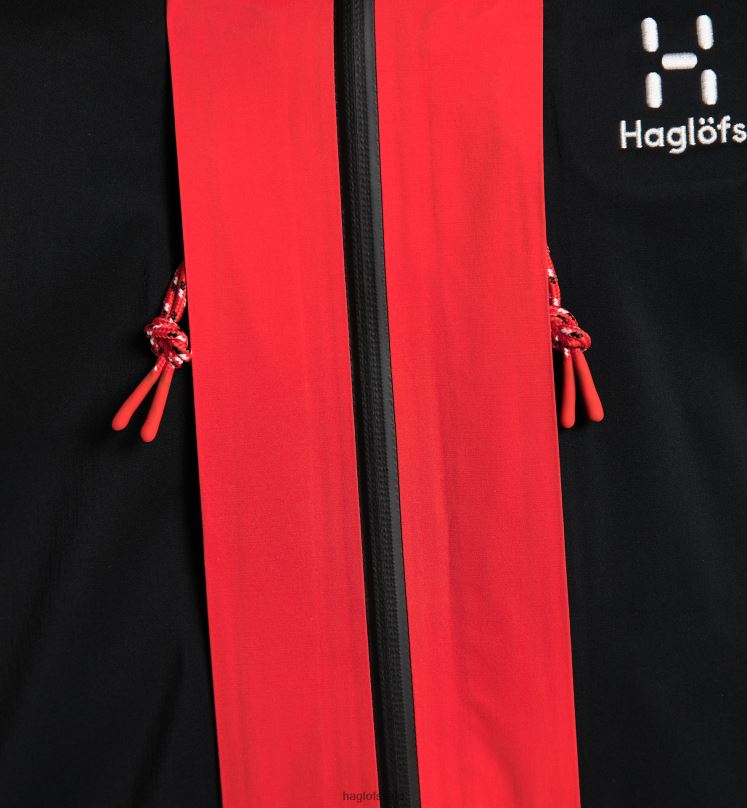 True Black/Zenith Red Men Haglofs L.I.M ZT Mountain GTX PRO Jacket Tops ZXT0L140