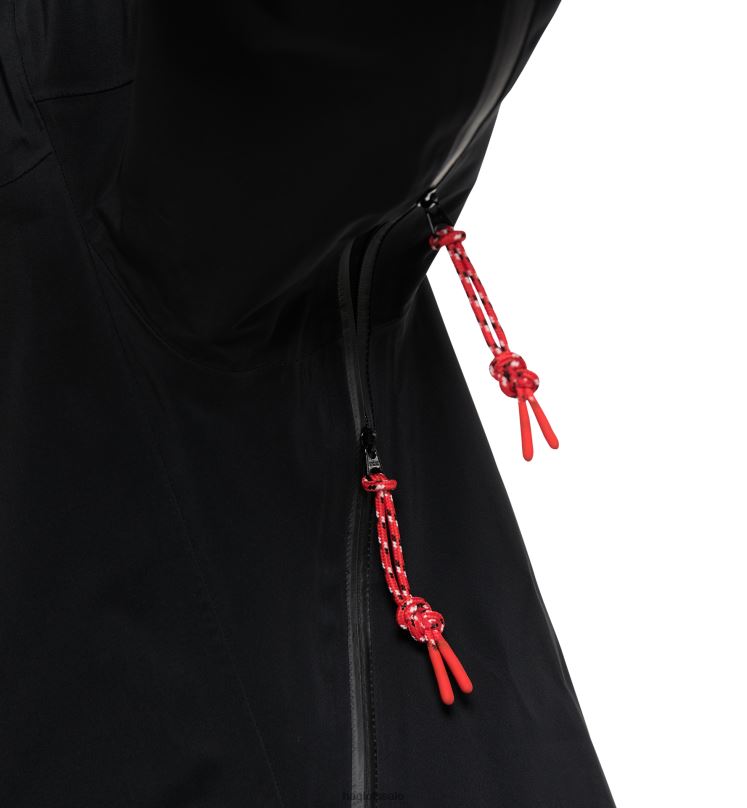 True Black/Zenith Red Men Haglofs L.I.M ZT Mountain GTX PRO Jacket Tops ZXT0L140