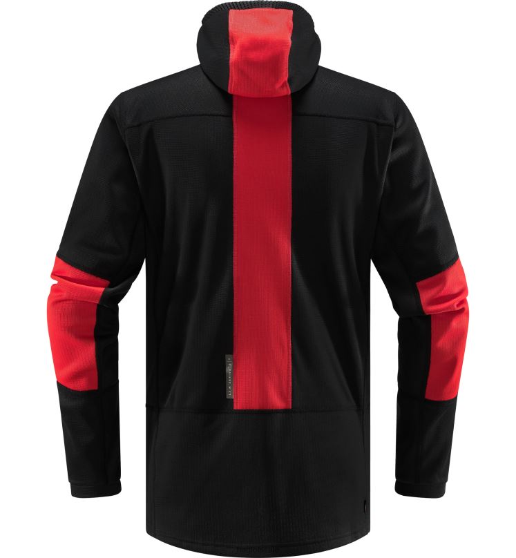 True Black/Zenith Red Men Haglofs L.I.M ZT Sync 1 Mid Hood Tops ZXT0L62