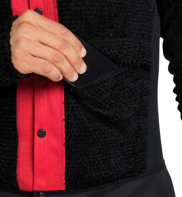 True Black/Zenith Red Men Haglofs L.I.M ZT Sync 2 Mid Jacket Tops ZXT0L63