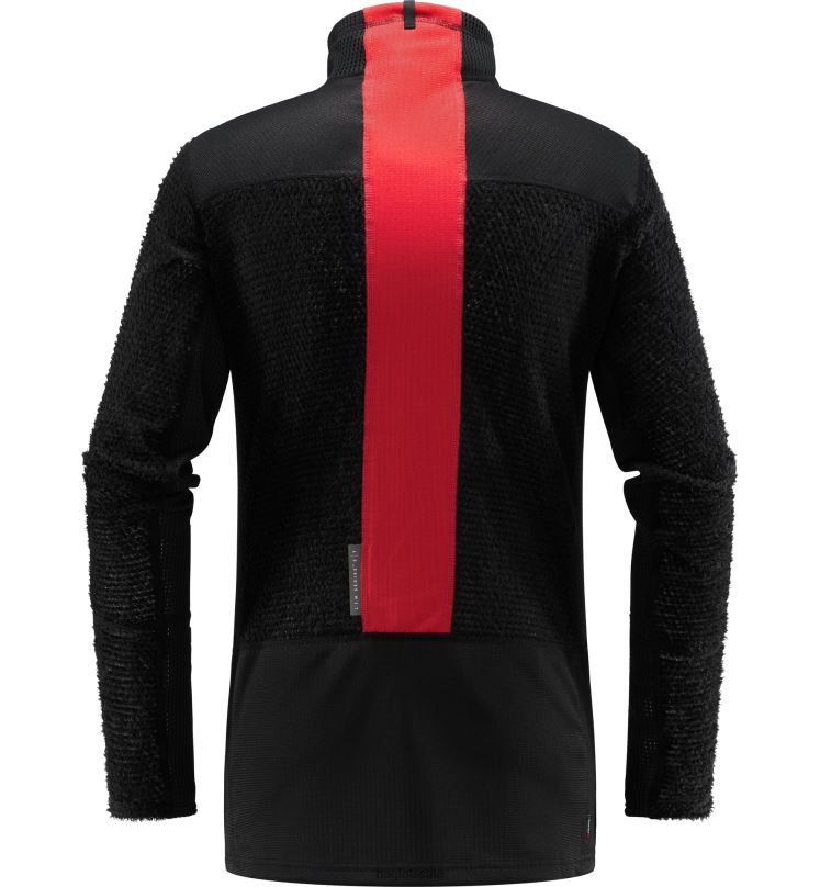 True Black/Zenith Red Men Haglofs L.I.M ZT Sync 2 Mid Jacket Tops ZXT0L63