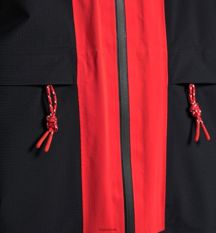 True Black/Zenith Red Men Haglofs L.I.M ZT Trek GTX PRO Jacket Tops ZXT0L138