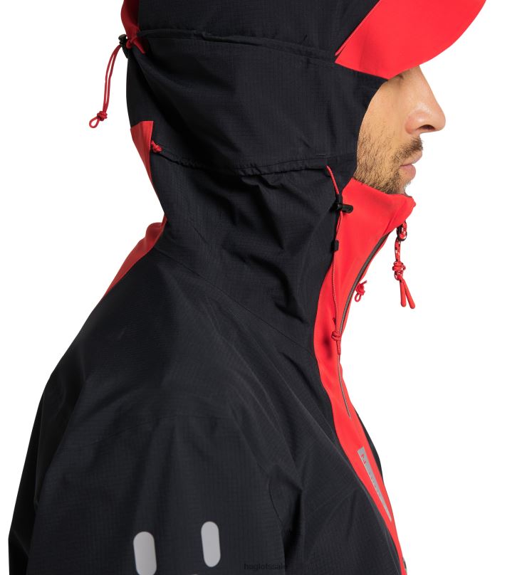 True Black/Zenith Red Men Haglofs L.I.M ZT Trek GTX PRO Jacket Tops ZXT0L138