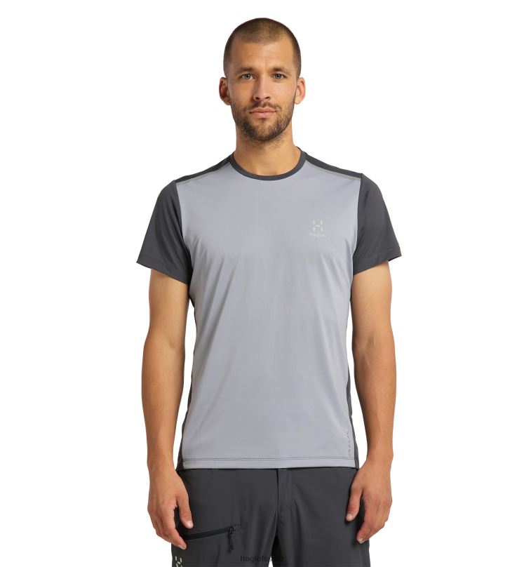 Concrete/Magnetite Men Haglofs L.I.M Tech Tee Tops ZXT0L271