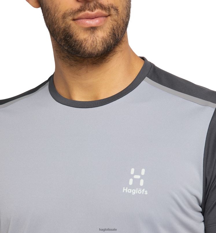 Concrete/Magnetite Men Haglofs L.I.M Tech Tee Tops ZXT0L271