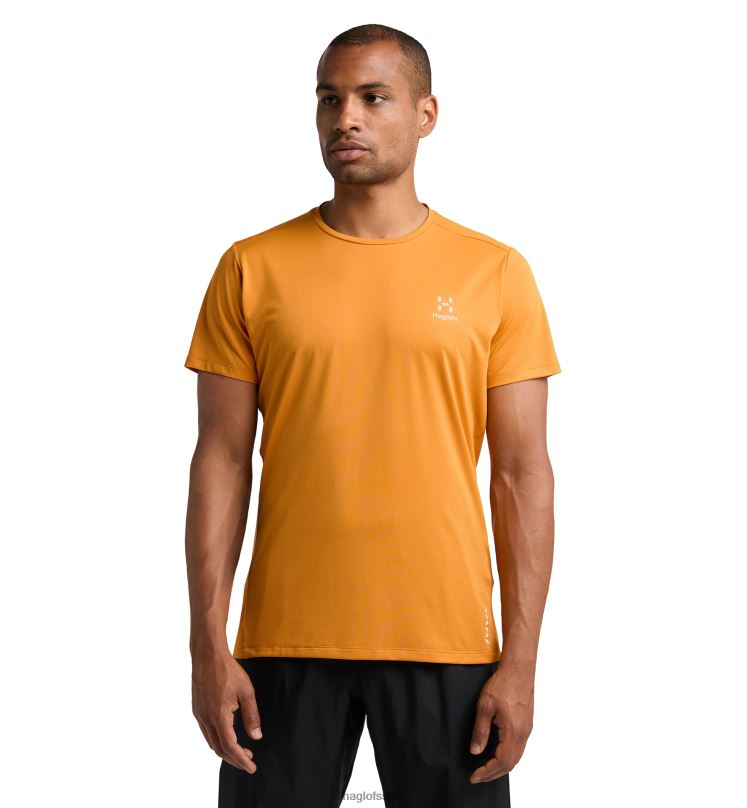 Desert Yellow Men Haglofs L.I.M Tech Tee Tops ZXT0L249