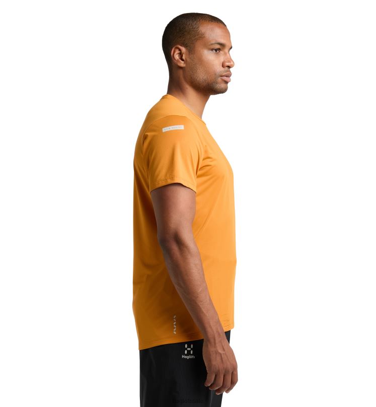 Desert Yellow Men Haglofs L.I.M Tech Tee Tops ZXT0L249