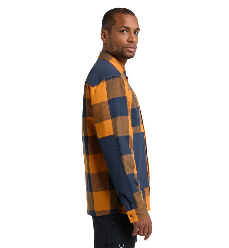 Desert Yellow/Tarn Blue Men Haglofs Insulated Timmer Shirt Tops ZXT0L257