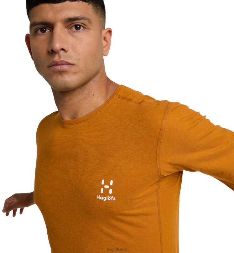 Golden Brown/Sunny Yellow Men Haglofs ROC Grip Tee Tops ZXT0L259