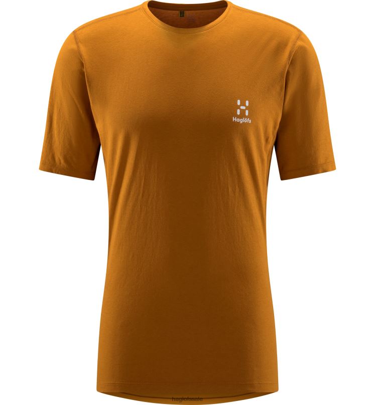Golden Brown/Sunny Yellow Men Haglofs ROC Grip Tee Tops ZXT0L259
