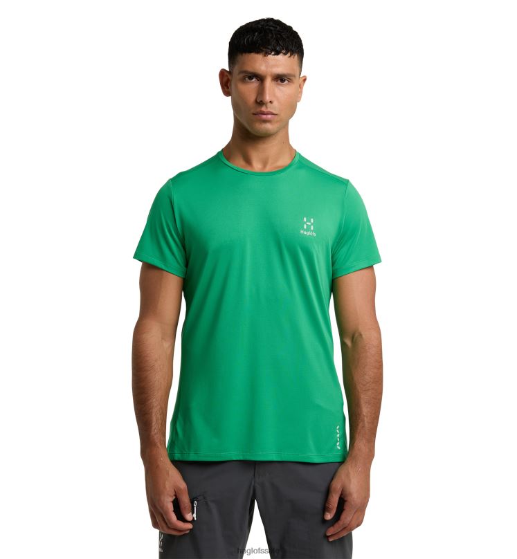 Jelly Green Men Haglofs L.I.M Tech Tee Tops ZXT0L251
