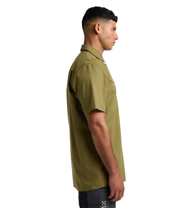 Olive Green Men Haglofs Curious Hemp SS Shirt Tops ZXT0L268