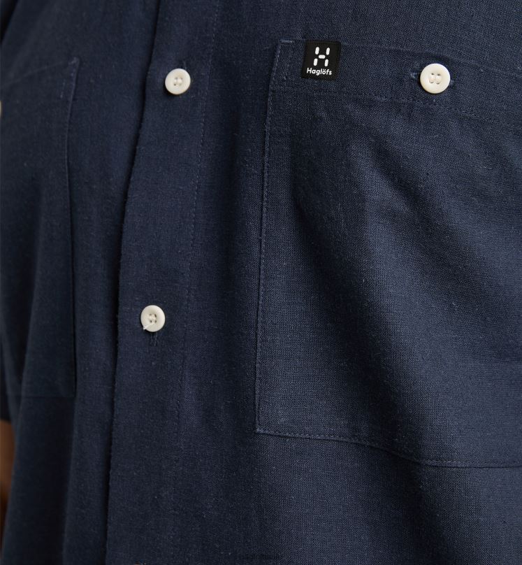 Tarn Blue Men Haglofs Curious Hemp SS Shirt Tops ZXT0L267