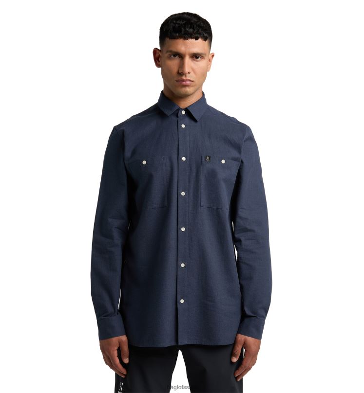Tarn Blue Men Haglofs Curious Hemp Shirt Tops ZXT0L253