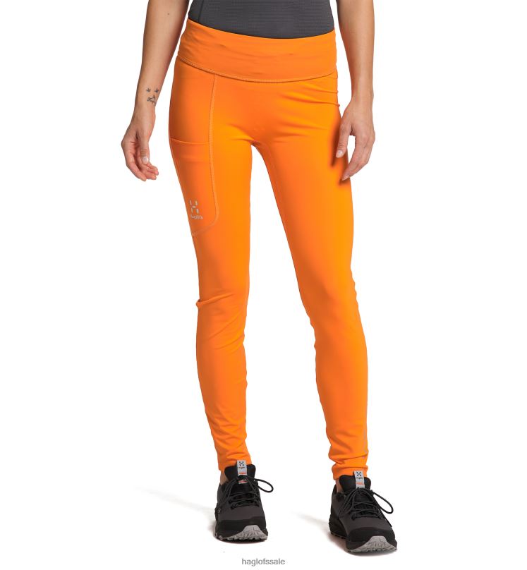 Flame Orange Women Haglofs L.I.M Leap Tights Bottoms ZXT0L799