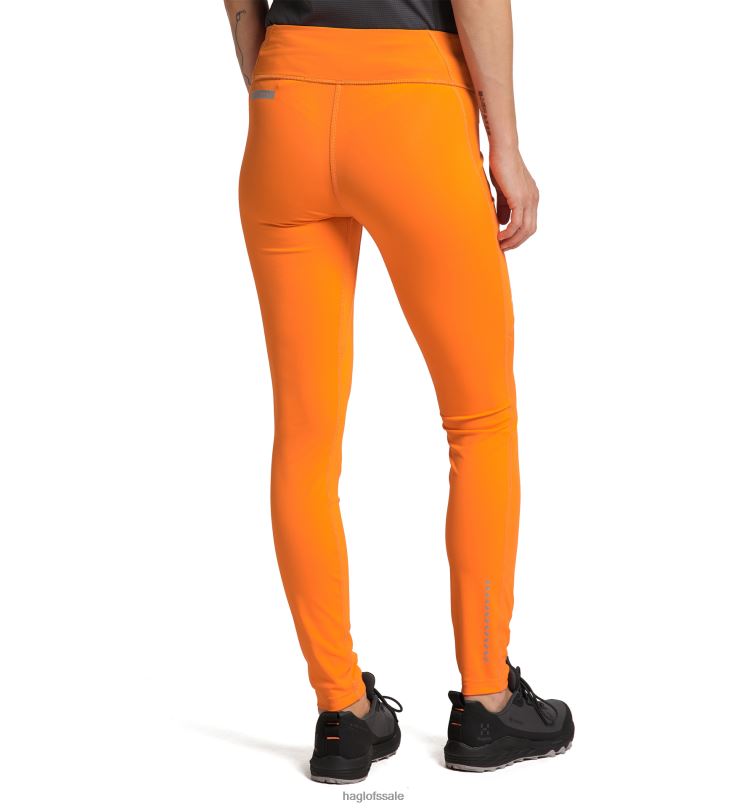 Flame Orange Women Haglofs L.I.M Leap Tights Bottoms ZXT0L799