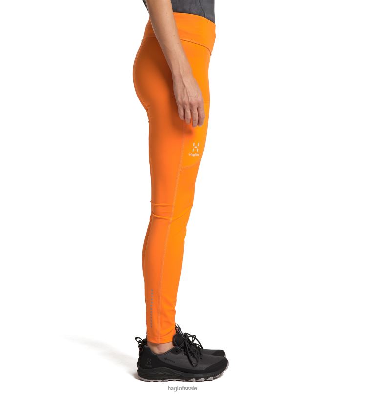 Flame Orange Women Haglofs L.I.M Leap Tights Bottoms ZXT0L799