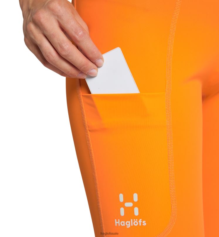 Flame Orange Women Haglofs L.I.M Leap Tights Bottoms ZXT0L799