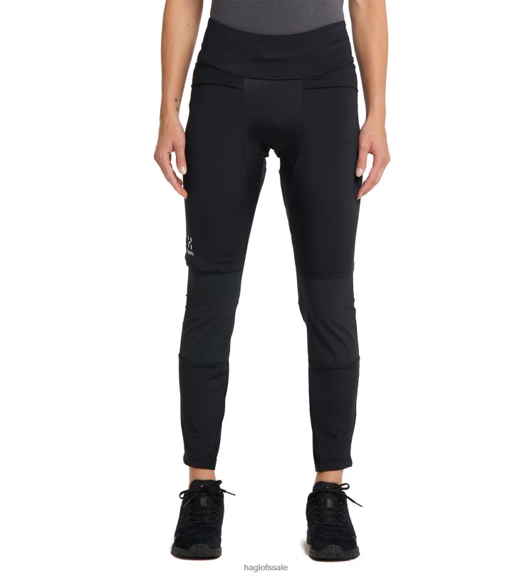 True Black Women Haglofs Luna Tights Bottoms ZXT0L804