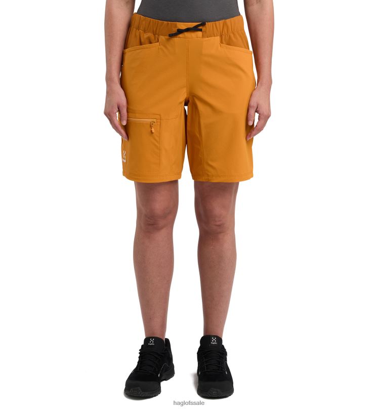 Desert Yellow/Golden Brown Women Haglofs ROC Lite Standard Shorts Bottoms ZXT0L793