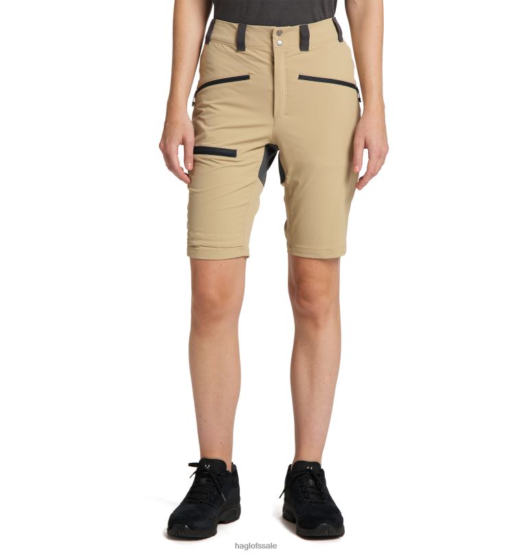 Sand/Magnetite Women Haglofs Mid Slim Shorts Bottoms ZXT0L777
