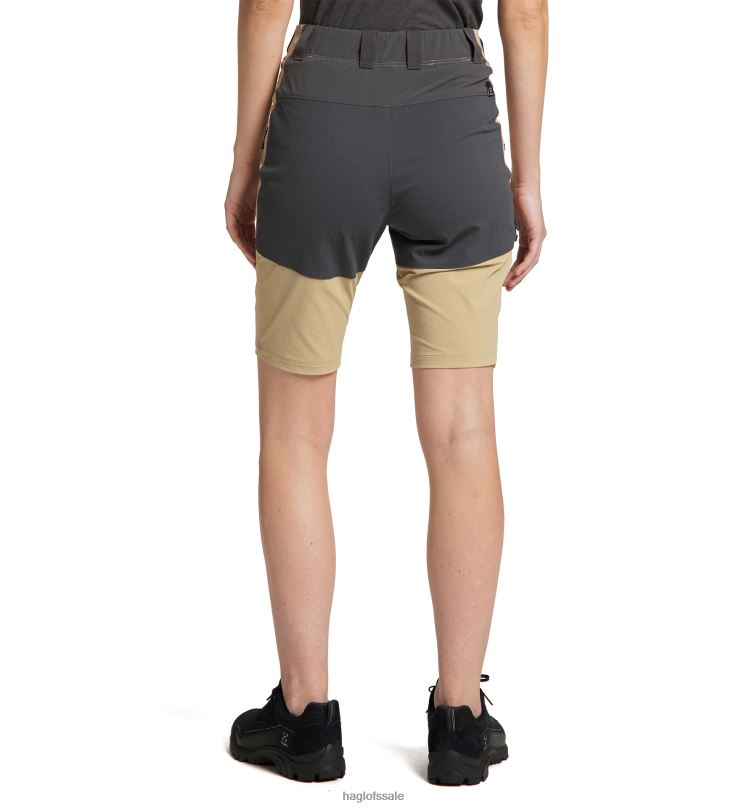 Sand/Magnetite Women Haglofs Mid Slim Shorts Bottoms ZXT0L777