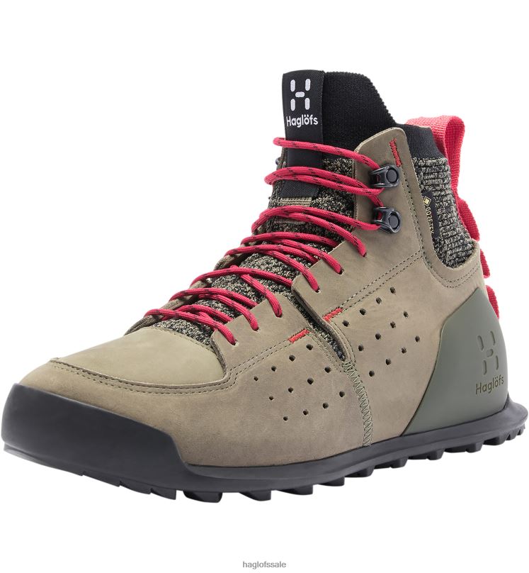Lichen/Hibiscus Red Women Haglofs Duality AT1 GTX Mid Shoes ZXT0L824