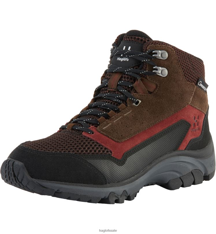 Maroon Red/Barque Women Haglofs Skuta Proof Mid Shoes ZXT0L810