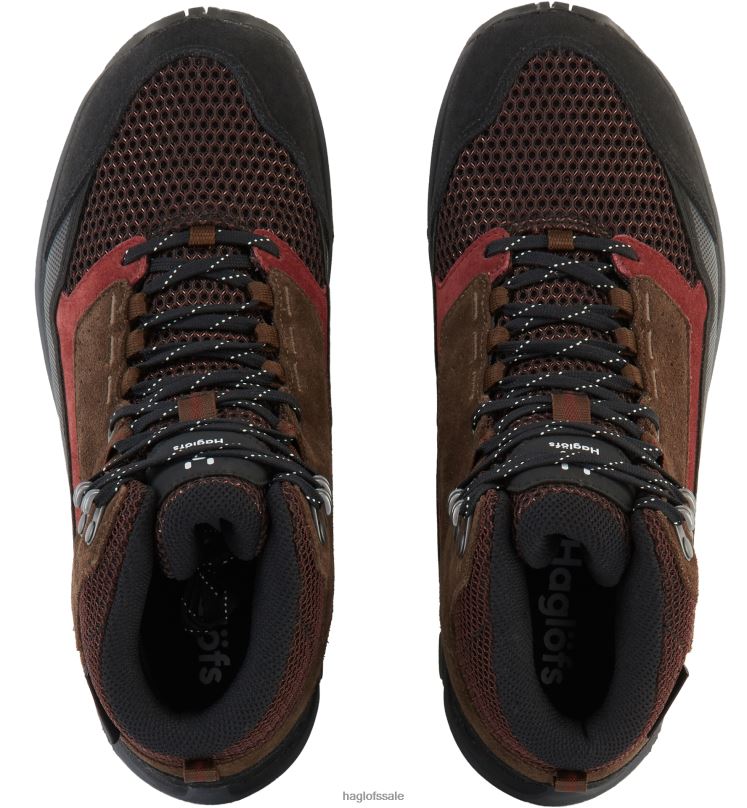 Maroon Red/Barque Women Haglofs Skuta Proof Mid Shoes ZXT0L810