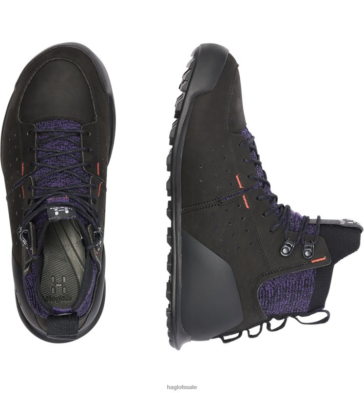 True Black/Purple Rain Women Haglofs Duality AT1 GTX Mid Shoes ZXT0L827