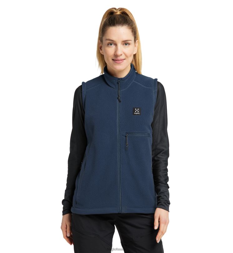 Tarn Blue Women Haglofs Malung Pile Vest Tops ZXT0L745