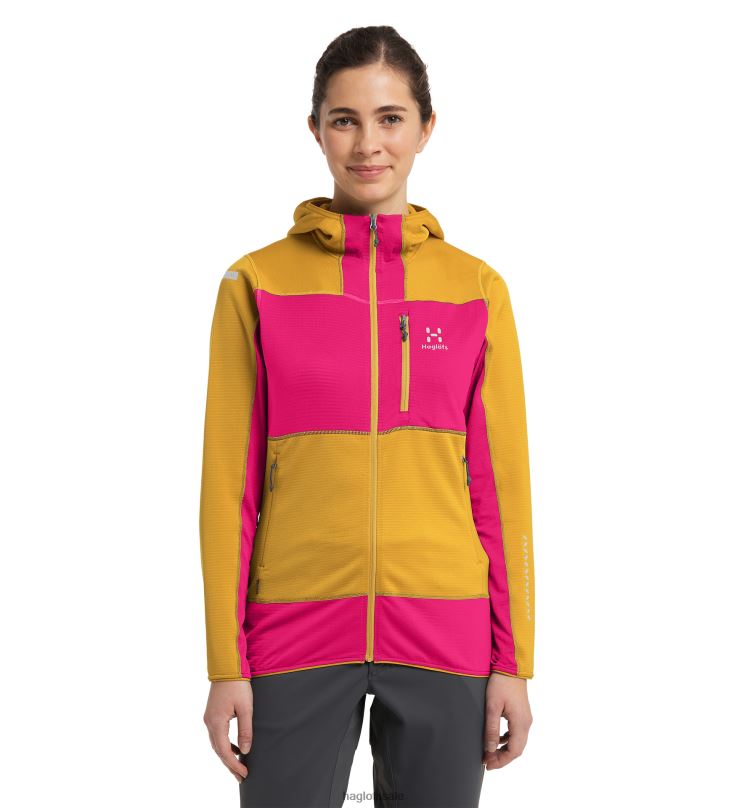 Autumn Leaves/Ultra Pink Women Haglofs L.I.M Mid Fast Hood Tops ZXT0L671