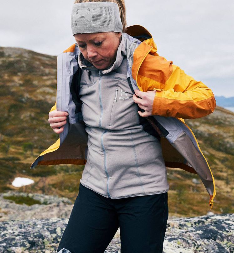 Autumn Leaves/Ultra Pink Women Haglofs L.I.M Mid Fast Hood Tops ZXT0L671