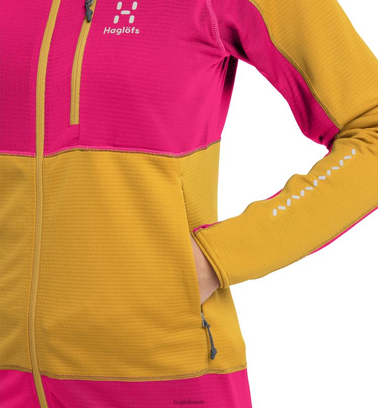 Autumn Leaves/Ultra Pink Women Haglofs L.I.M Mid Fast Hood Tops ZXT0L671