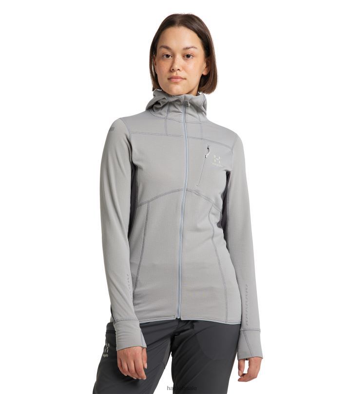 Concrete/Magnetite Women Haglofs L.I.M Mid Comp Hood Tops ZXT0L741