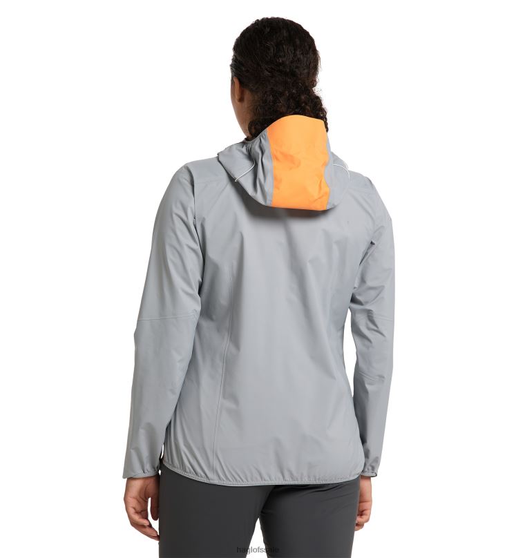Concrete/Soft Orange Women Haglofs L.I.M GTX Active Jacket Tops ZXT0L666