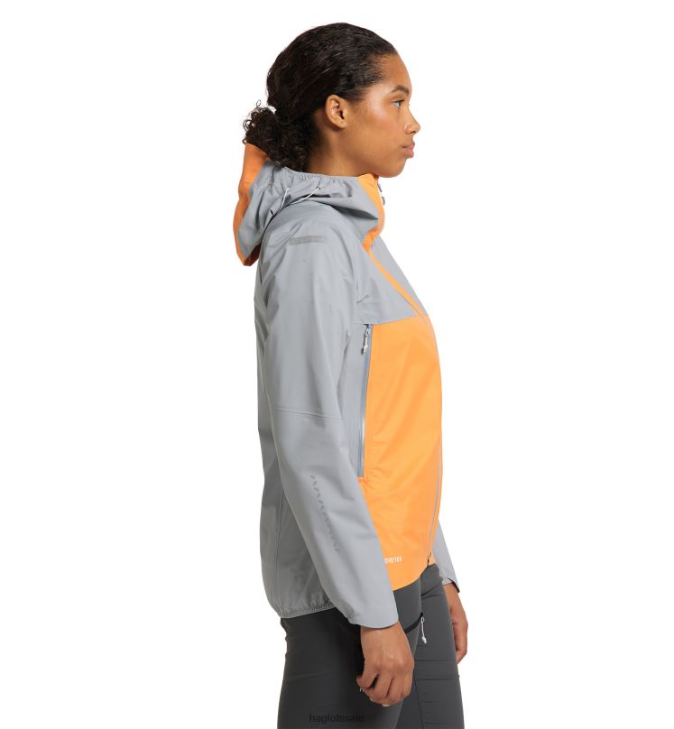 Concrete/Soft Orange Women Haglofs L.I.M GTX Active Jacket Tops ZXT0L666