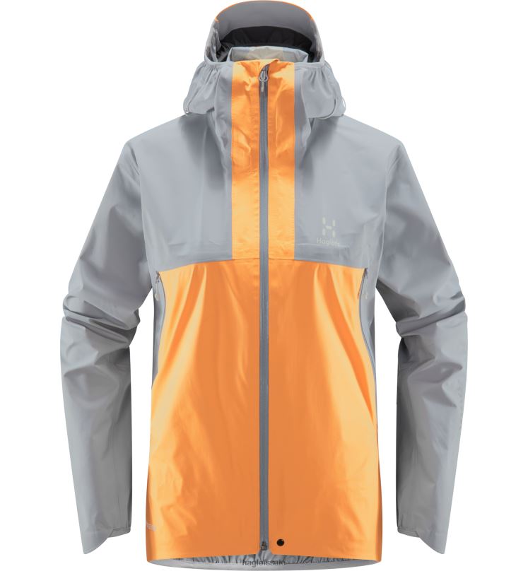 Concrete/Soft Orange Women Haglofs L.I.M GTX Active Jacket Tops ZXT0L666