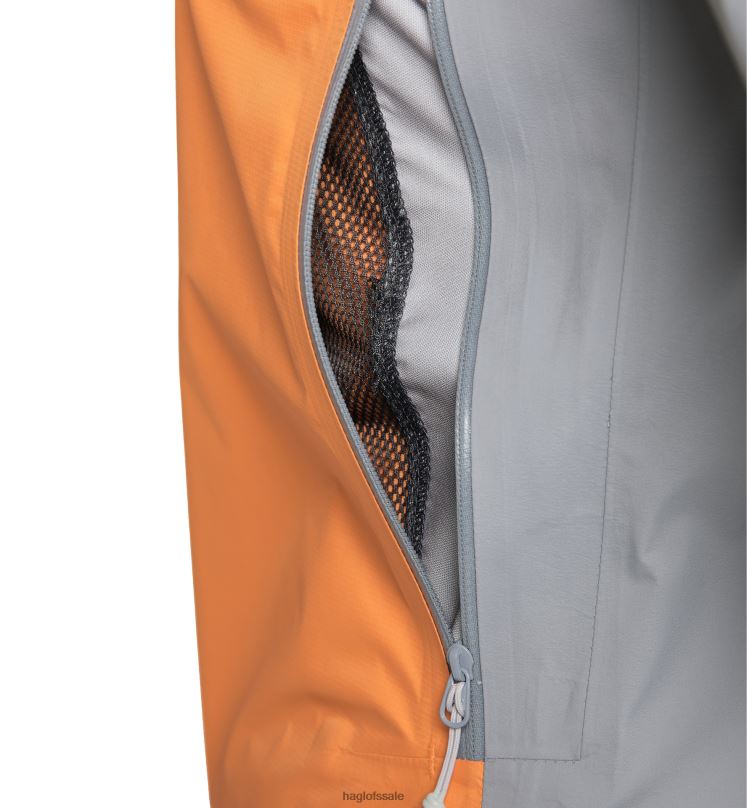 Concrete/Soft Orange Women Haglofs L.I.M GTX Active Jacket Tops ZXT0L666