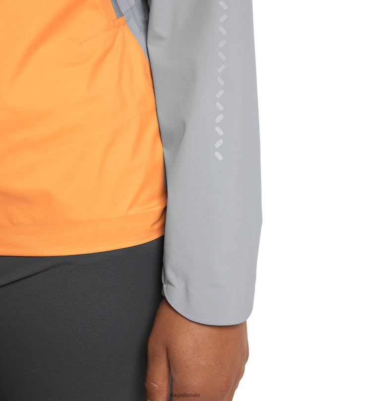 Concrete/Soft Orange Women Haglofs L.I.M GTX Active Jacket Tops ZXT0L666