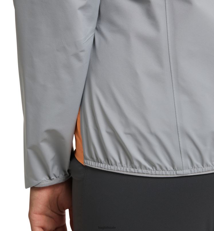 Concrete/Soft Orange Women Haglofs L.I.M GTX Active Jacket Tops ZXT0L666