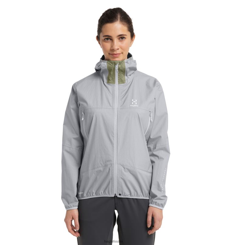Concrete/Thyme Green Women Haglofs L.I.M Proof Jacket Tops ZXT0L669