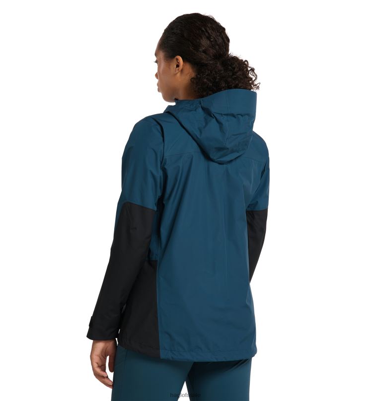 Dark Ocean/True Black Women Haglofs Roc Sheer GTX Jacket Tops ZXT0L733