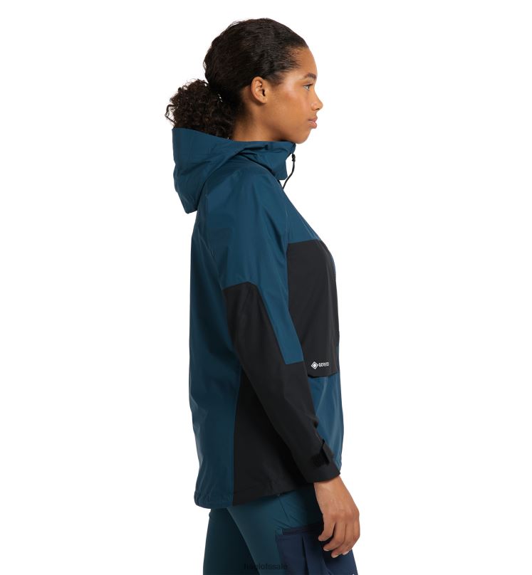 Dark Ocean/True Black Women Haglofs Roc Sheer GTX Jacket Tops ZXT0L733