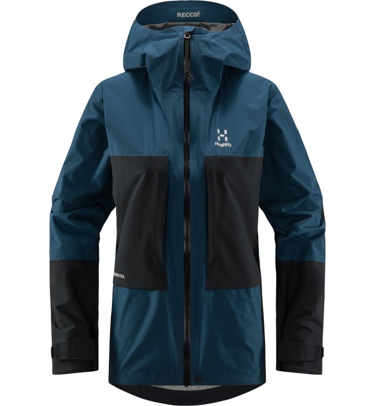 Dark Ocean/True Black Women Haglofs Roc Sheer GTX Jacket Tops ZXT0L733